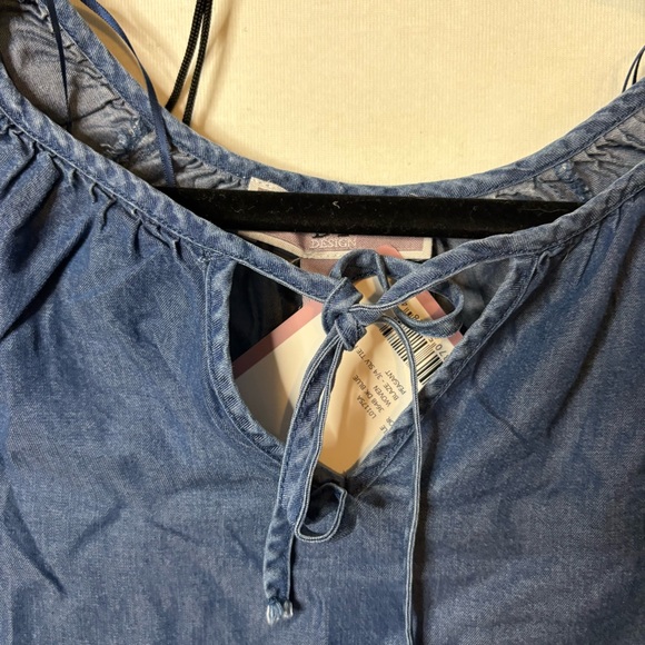 By Design Blue Lyocell Peasant Top - Picture 3 of 6